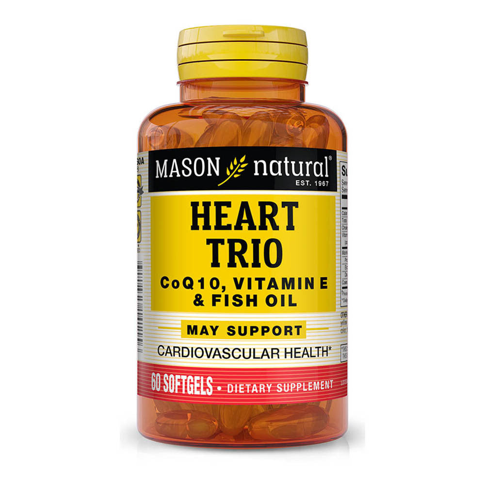 Mason Natural Heart Trio Co Q-10 With Vitamin E And Fish Oil Softgels, 60 Ea
